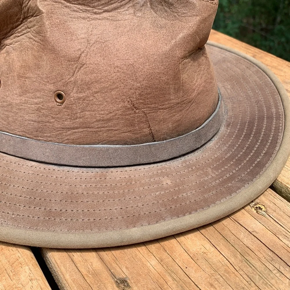 ADVENTURE BOUND BROWN LEATHER HAT XL - Picture 5 of 10